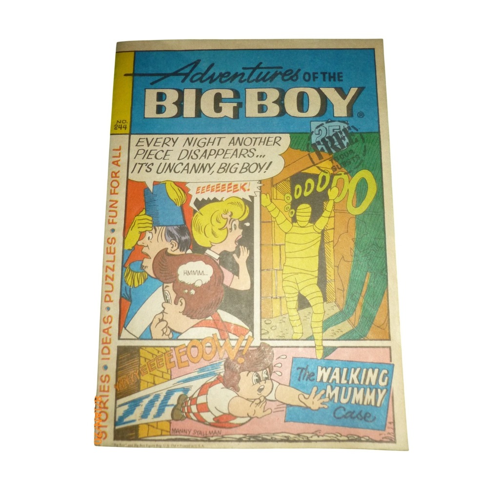 Adventures of the Big Boy No 244 August 1977 Vintage Comic Walking Mummy Case